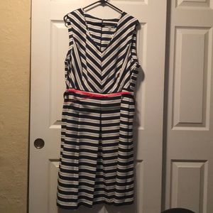 Women’s size 20 blue and ivory stripe dress NWT